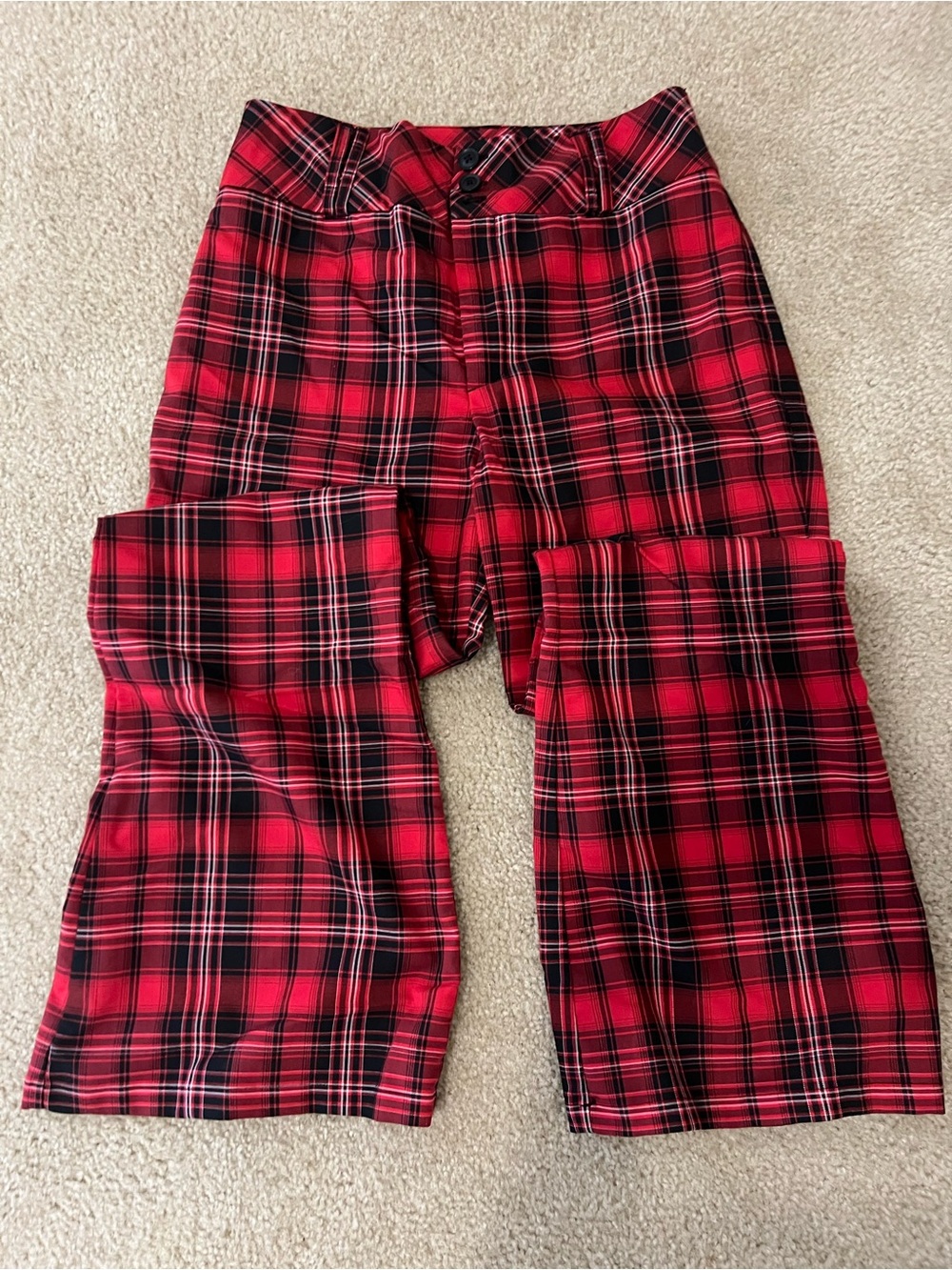 Wild Fable Red and Black Plaid wide leg flare pants